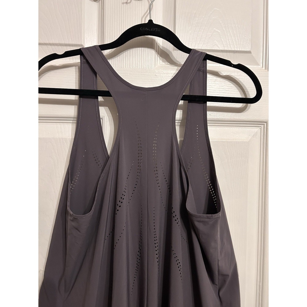 Athleta Presidio Laser Cut Dress Medium Asymmetric Maxi Racer Back Athleisure - Picture 11 of 11